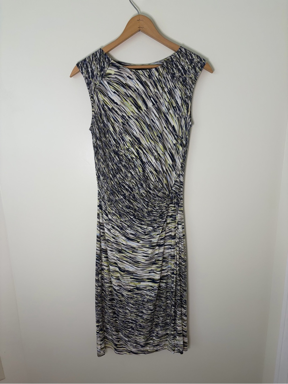 NIC+ZOE Printed Twist-Front Sheath Dress Size Small | Faux Wrap Career Dress